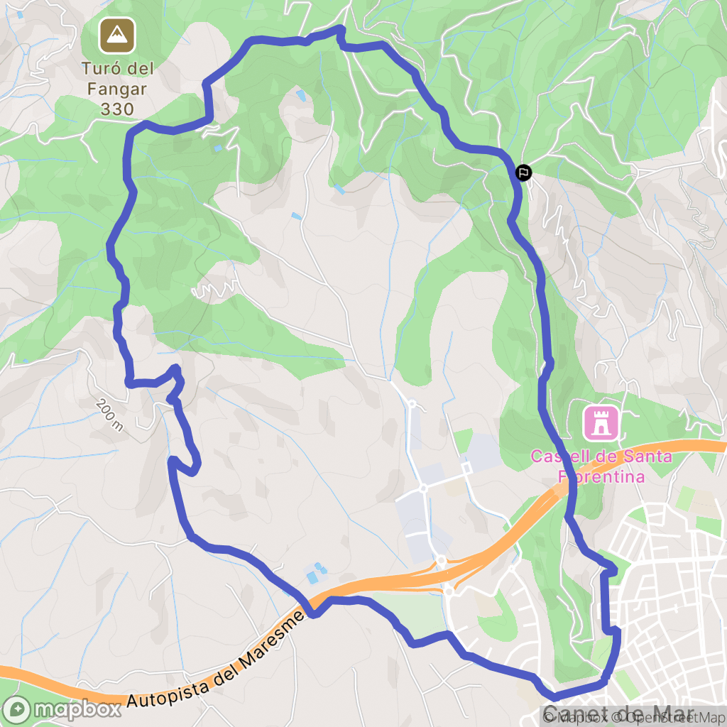 Canet de Mar : carte du parcours de randonnée - Spain
