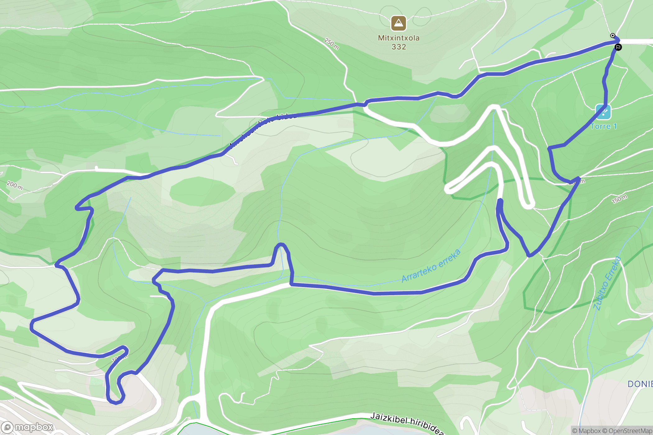 Pasaia : carte du parcours de randonnée - Spain