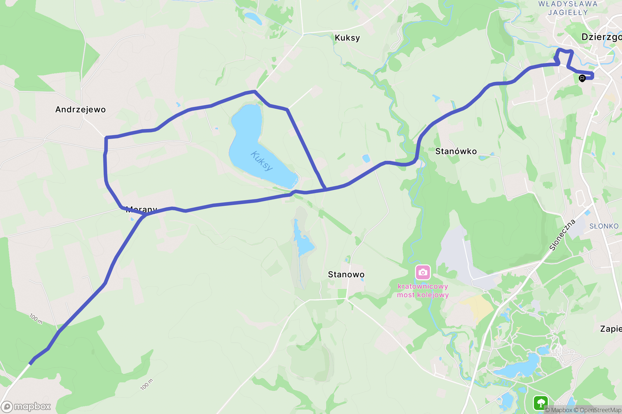 Dzierzgoń: mapa trasy - Poland
