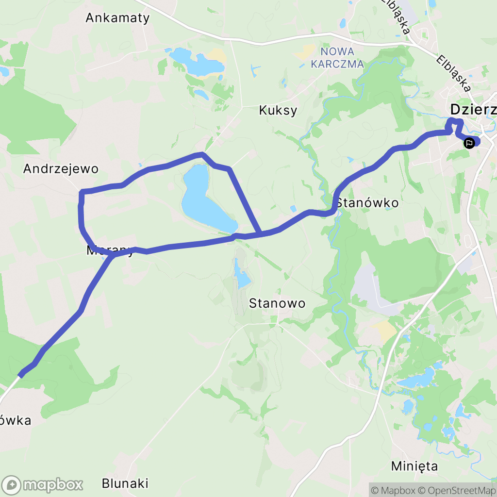 Dzierzgoń: mapa trasy - Poland