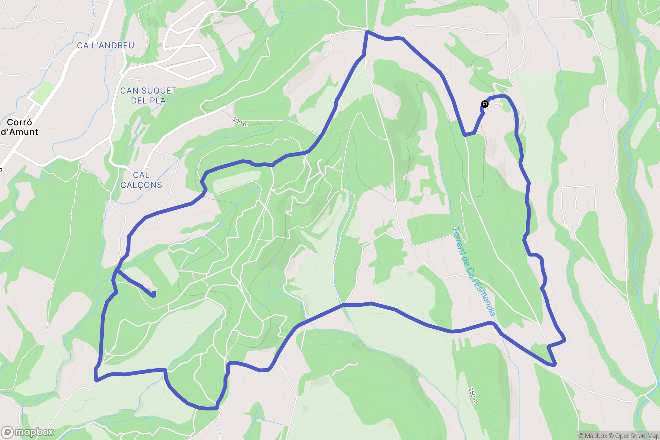 Les Pungoles : carte du parcours de randonnée - Spain