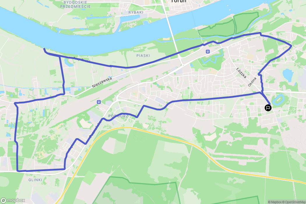 Toruń: mapa trasy - Poland
