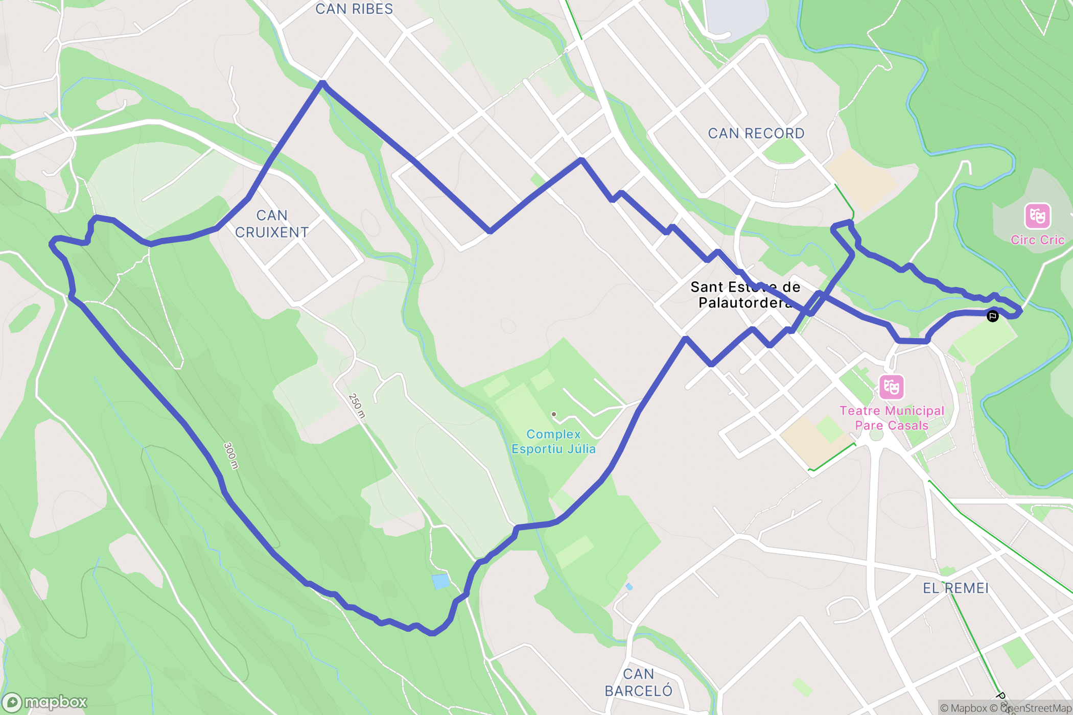 Sant Esteve de Palautordera : carte du parcours de randonnée - Spain