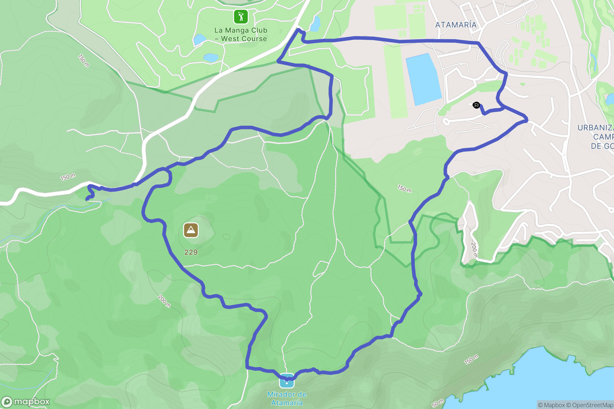 Atamaría : carte du parcours de randonnée - Spain