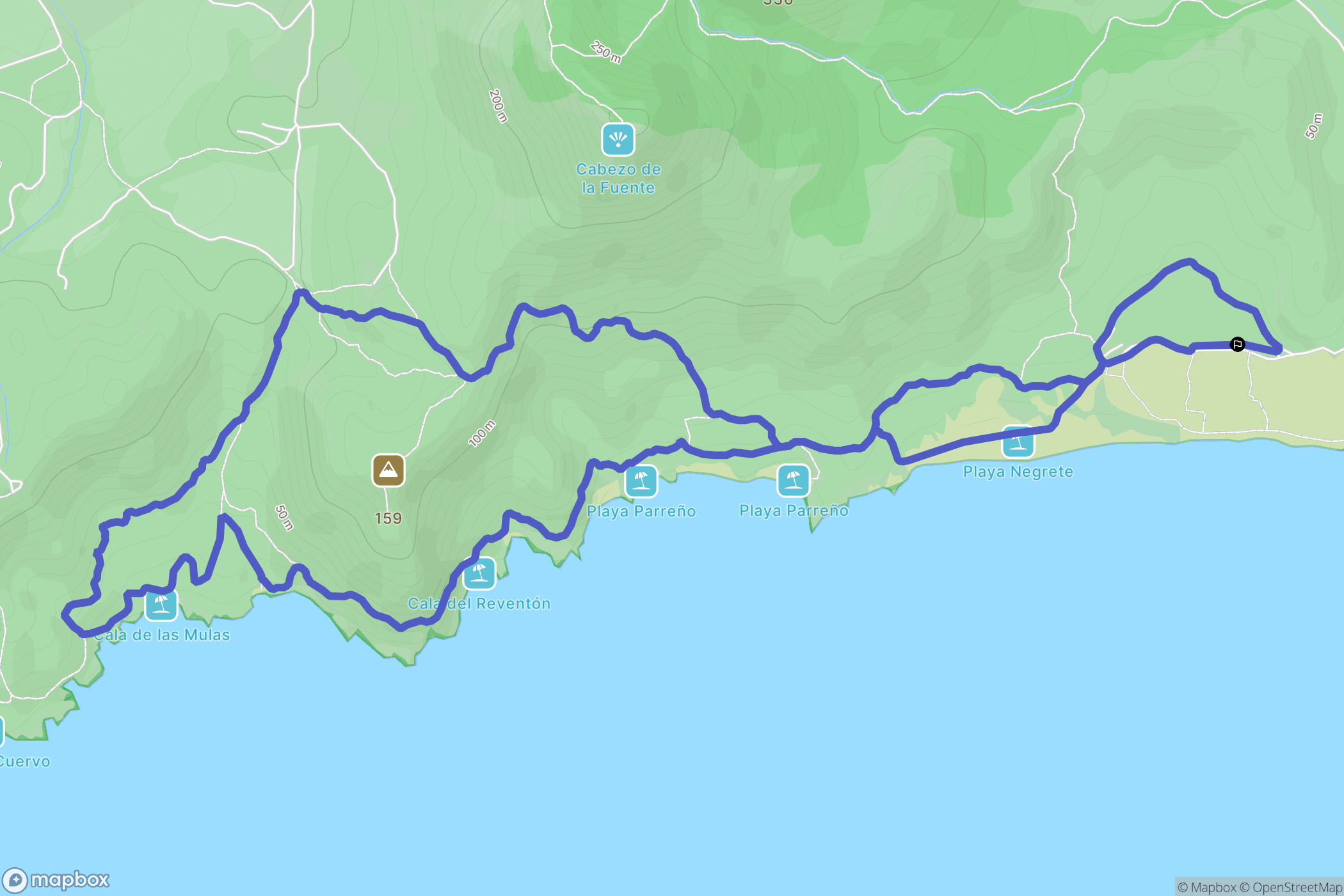 Cobaticas : carte du parcours de randonnée - Spain