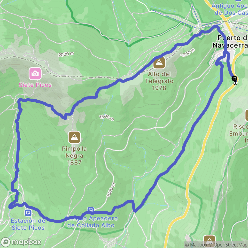 Cercedilla : carte du parcours de randonnée - Spain