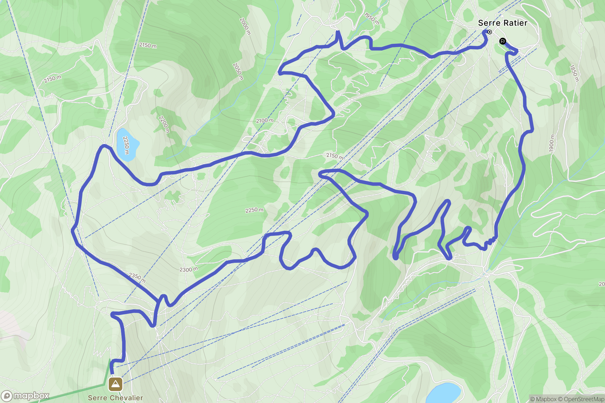 Saint-Chaffrey : carte du parcours de randonnée - France