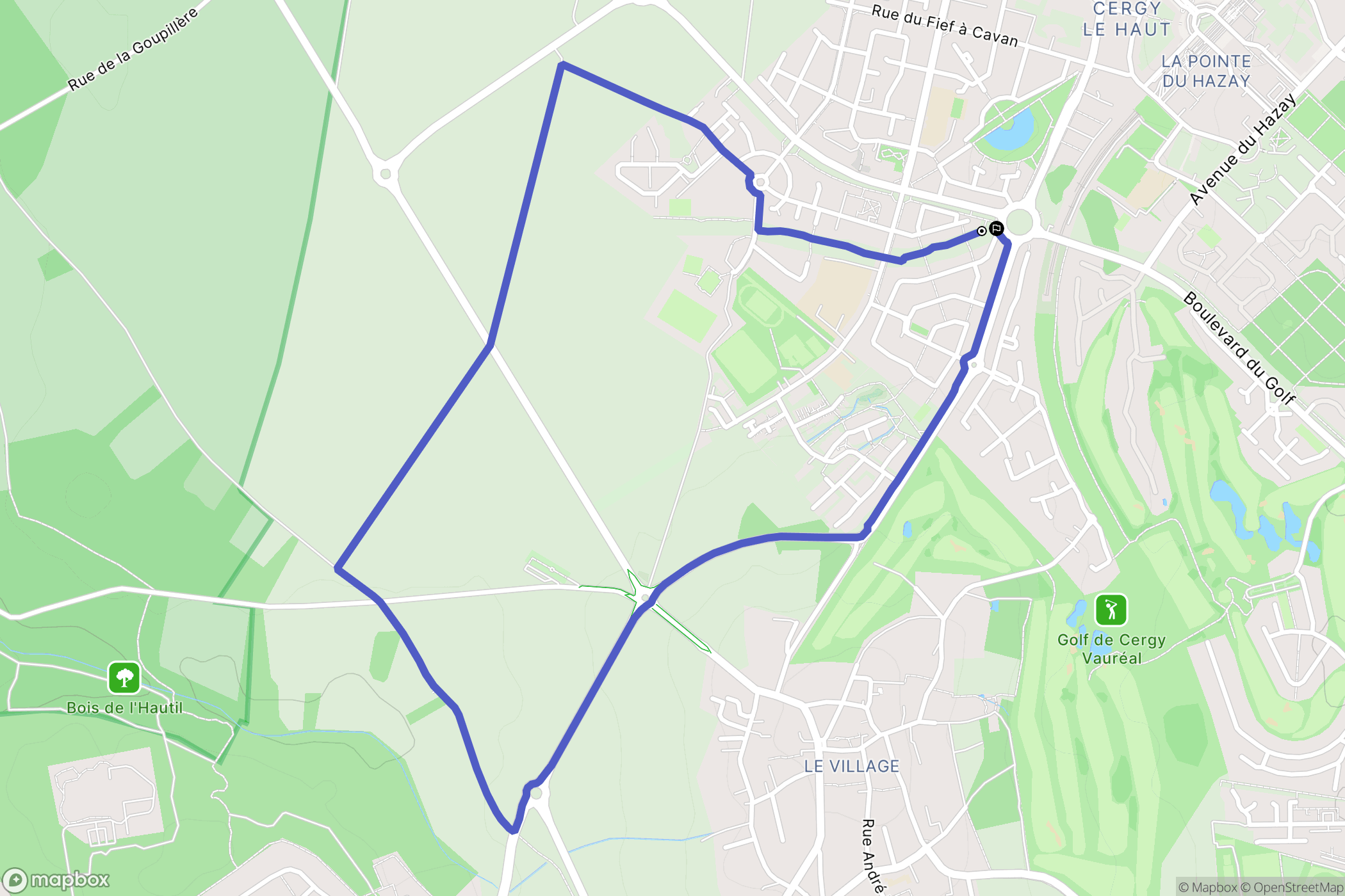 Courdimanche : carte du parcours de randonnée - France
