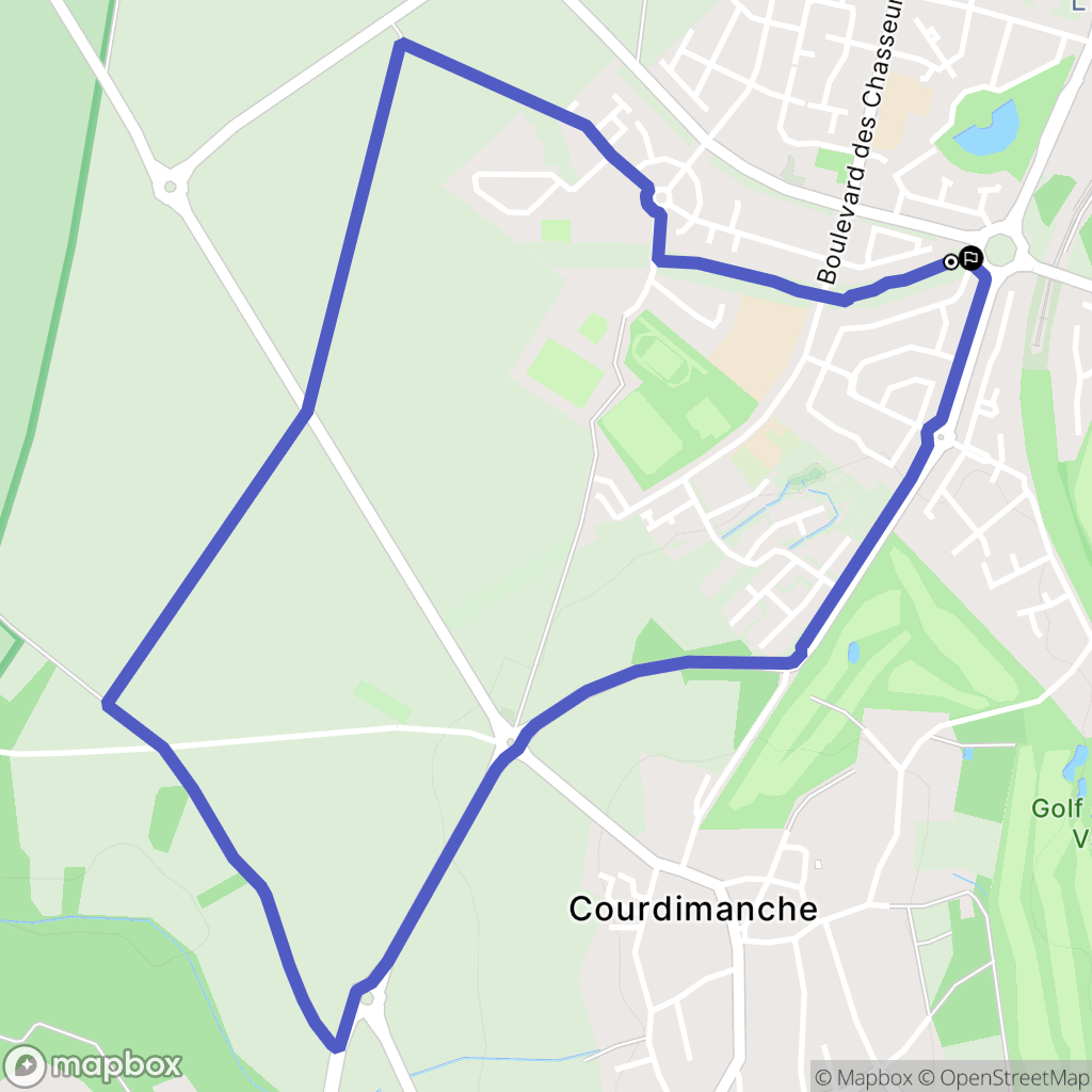 Courdimanche : carte du parcours de randonnée - France