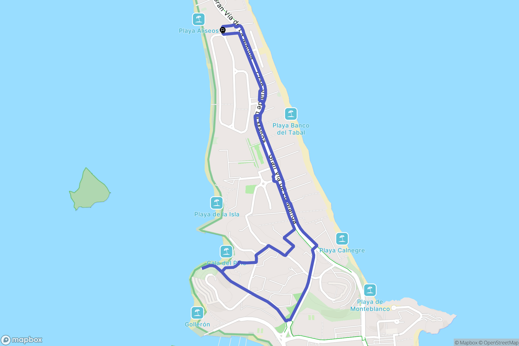 La Manga : carte du parcours de randonnée - Spain