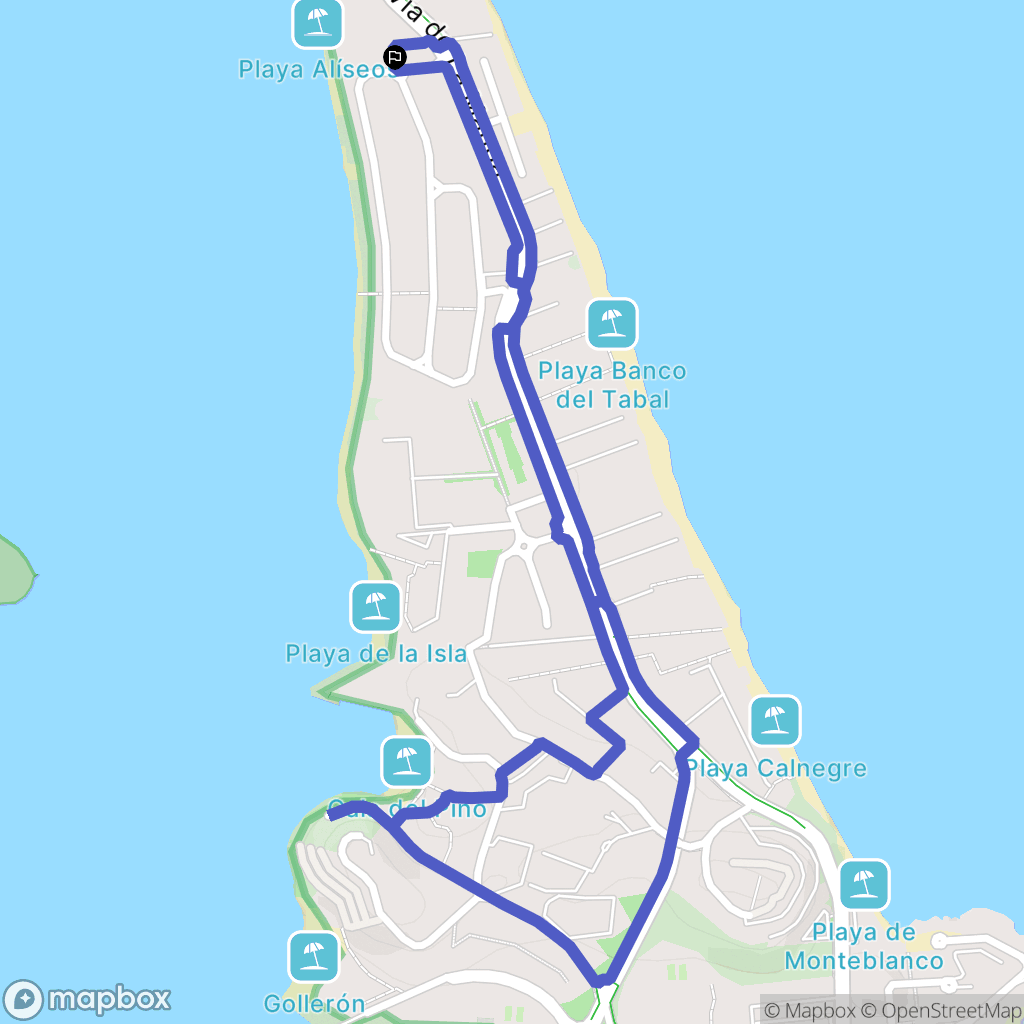 La Manga : carte du parcours de randonnée - Spain