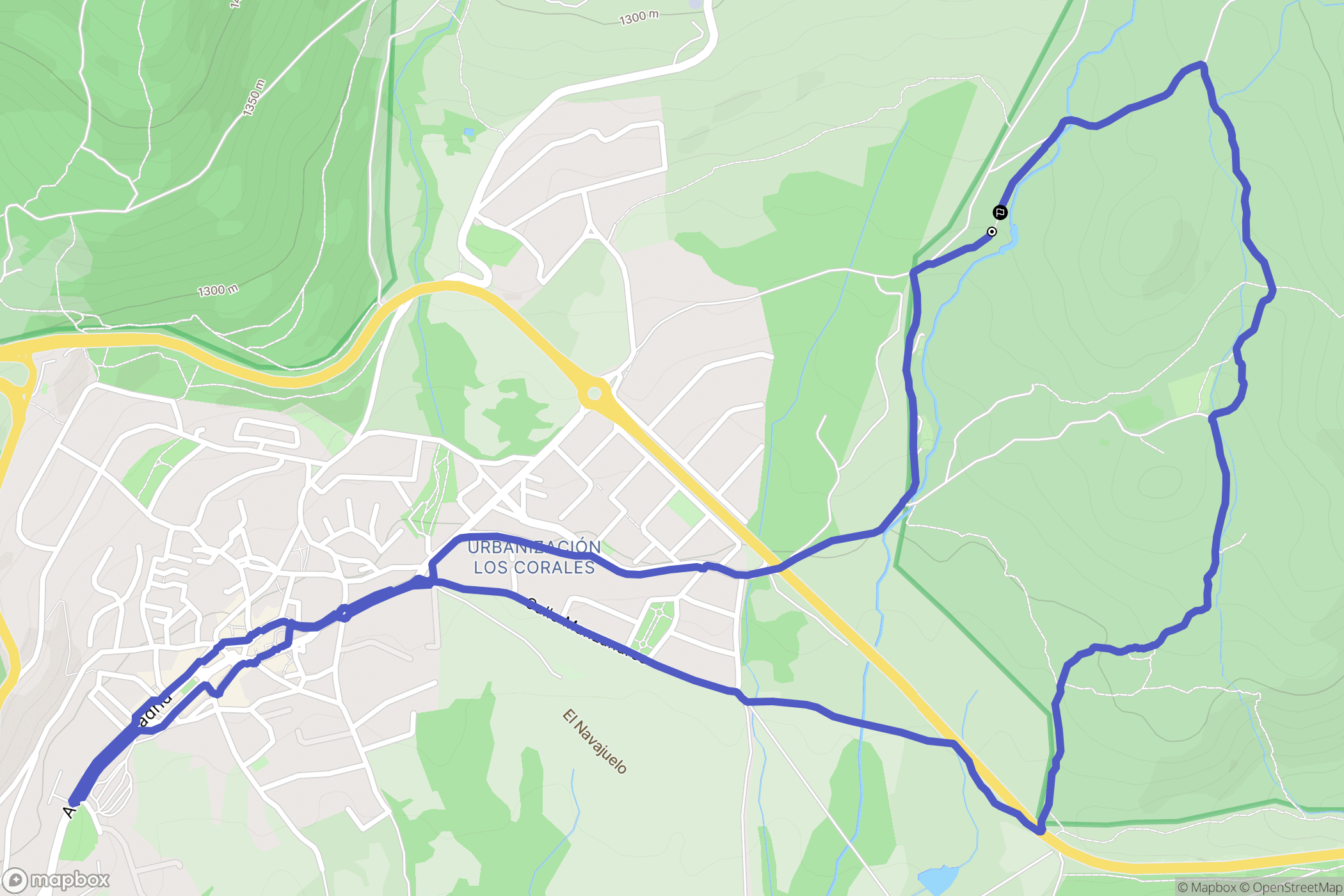 Navacerrada : carte du parcours de randonnée - Spain