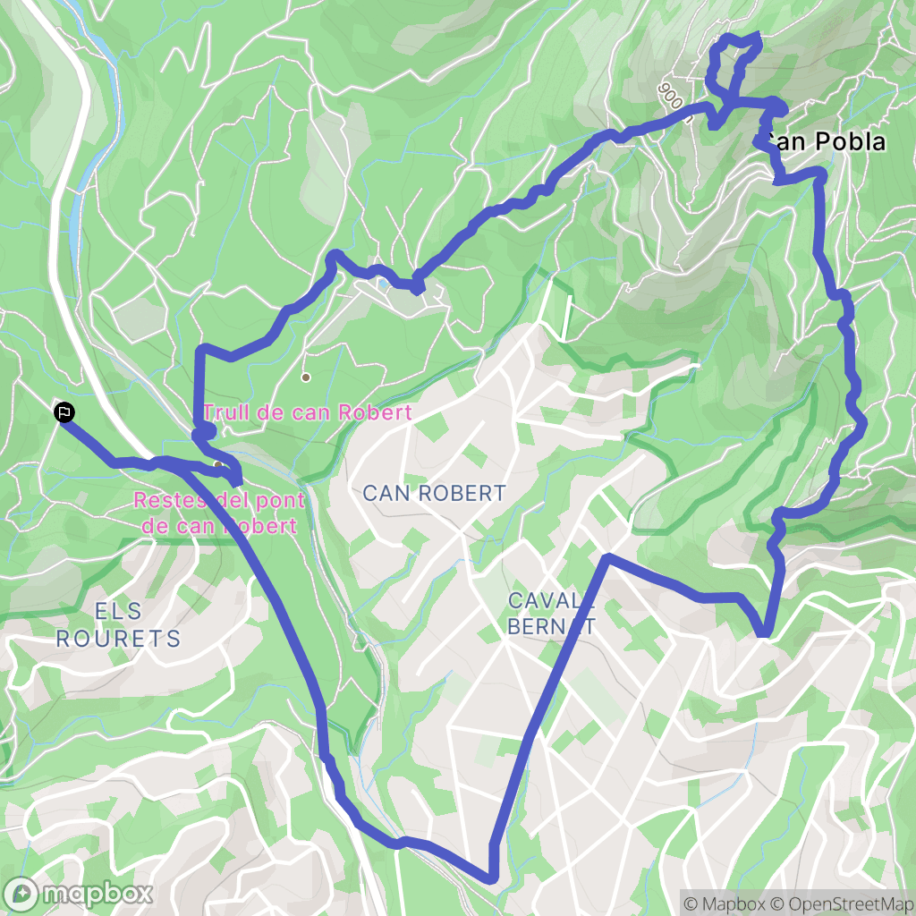 Matadepera : carte du parcours de randonnée - Spain
