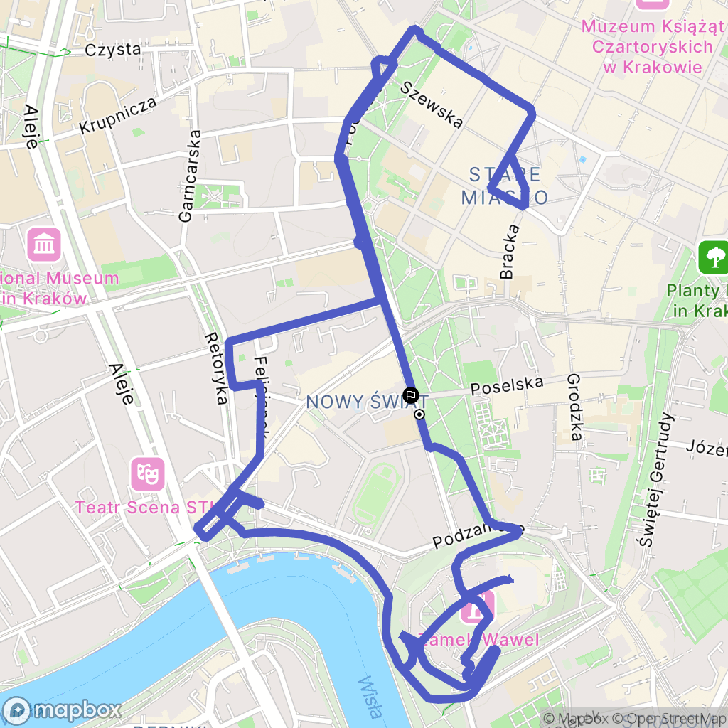 Kraków: mapa trasy - Poland