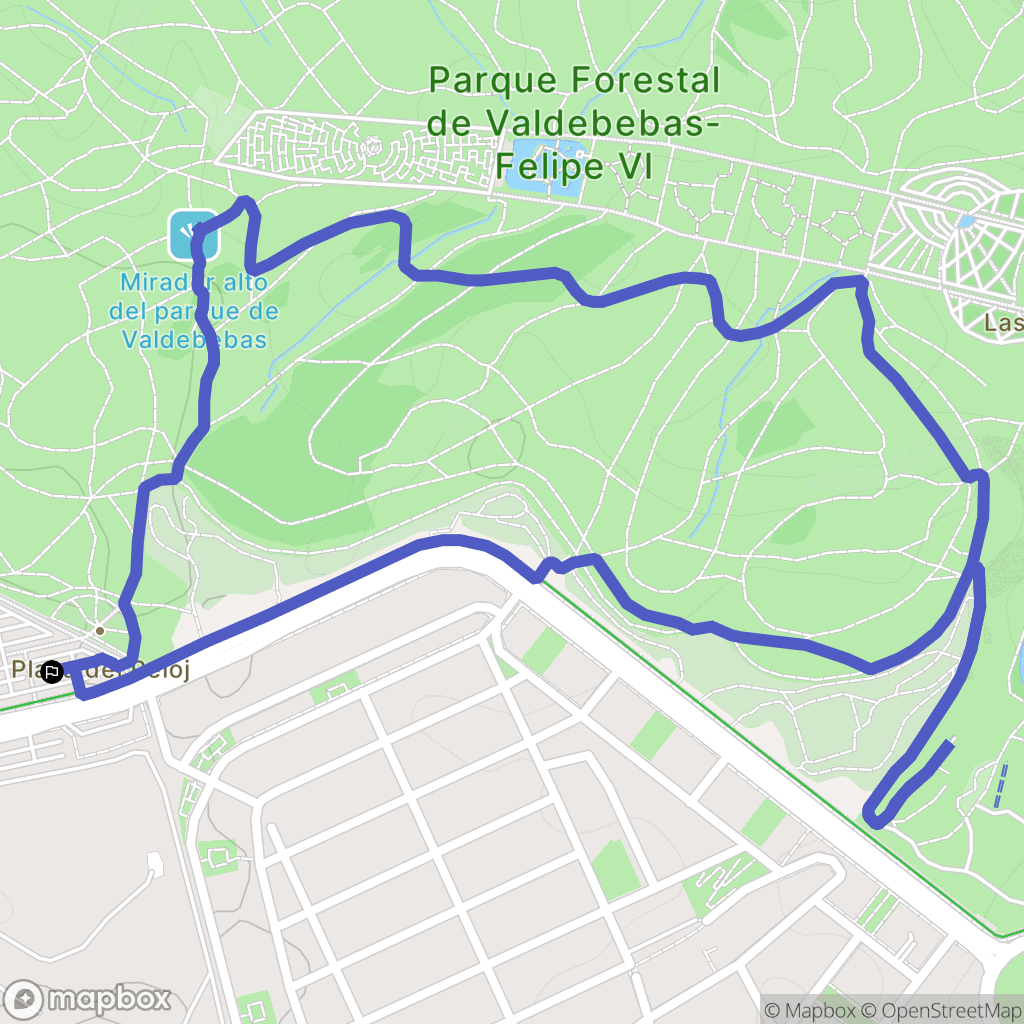 Madrid : carte du parcours de randonnée - Spain