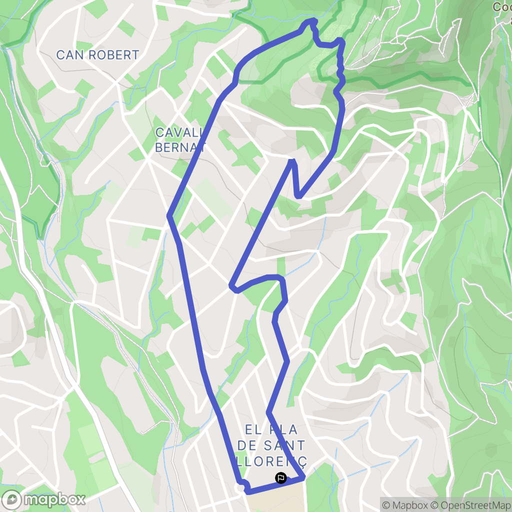 Matadepera : carte du parcours de randonnée - Spain