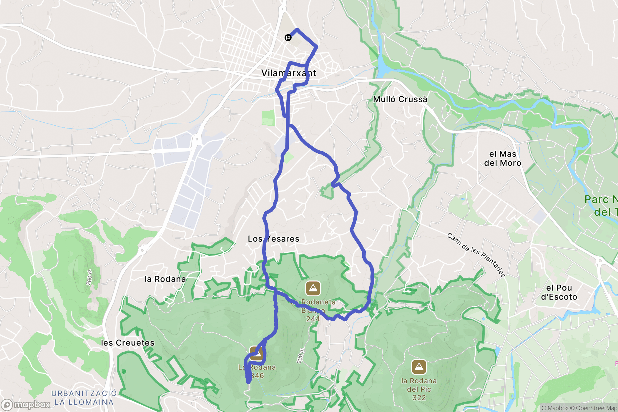 Vilamarxant : carte du parcours de randonnée - Spain