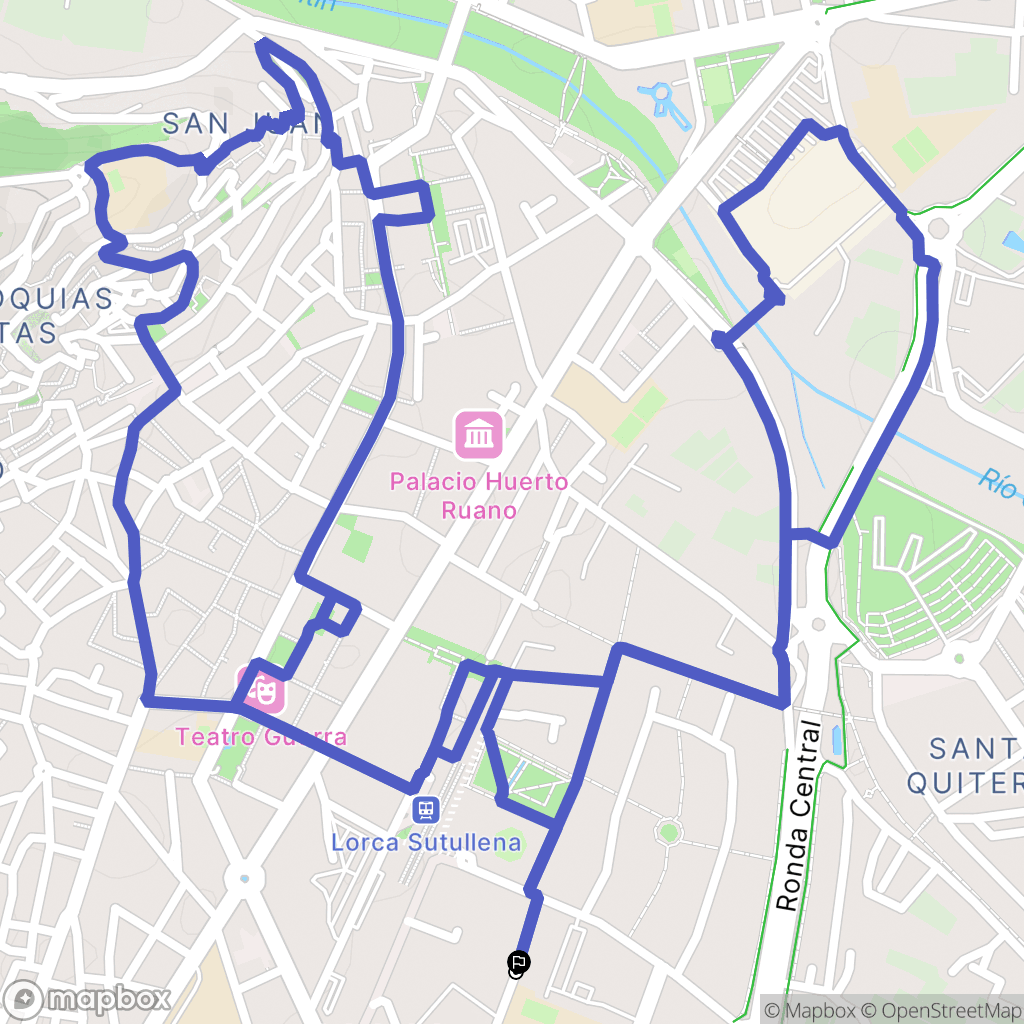 Lorca : carte du parcours de randonnée - Spain