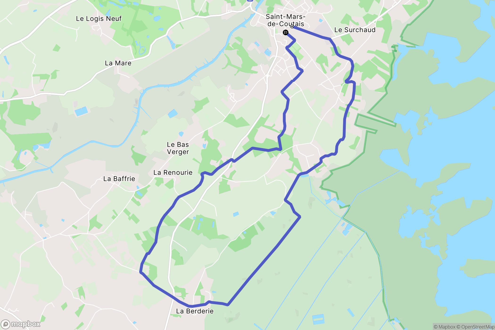 Saint-Mars-de-Coutais : carte du parcours de randonnée - France