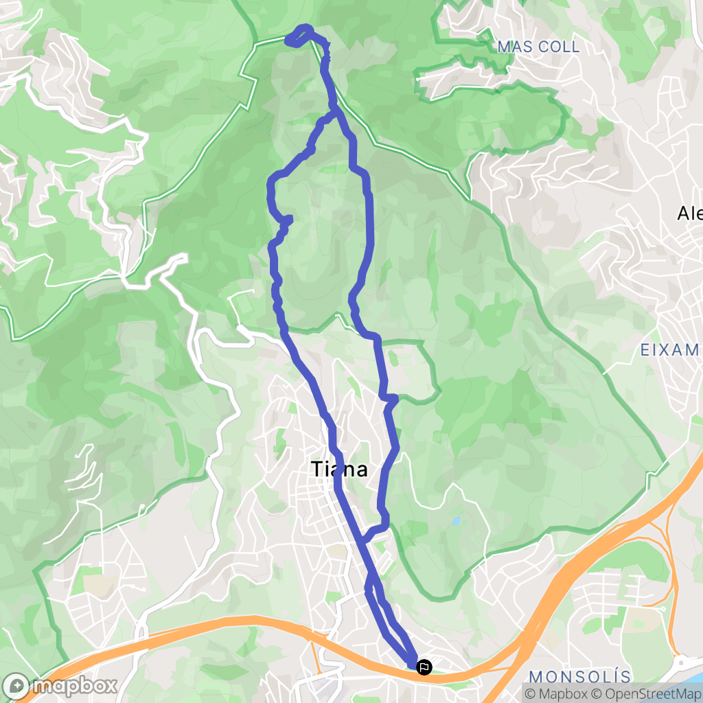 Montgat : carte du parcours de randonnée - Spain