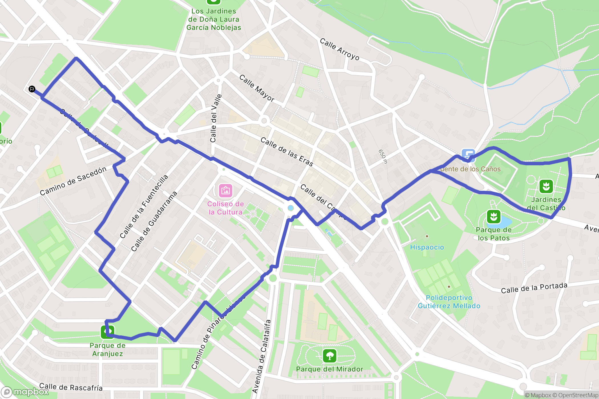 Villaviciosa de Odón : carte du parcours de randonnée - Spain