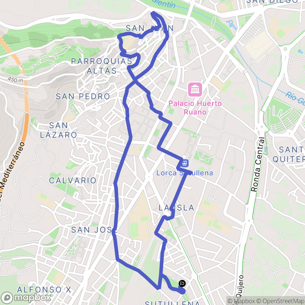 : carte du parcours de randonnée - Spain