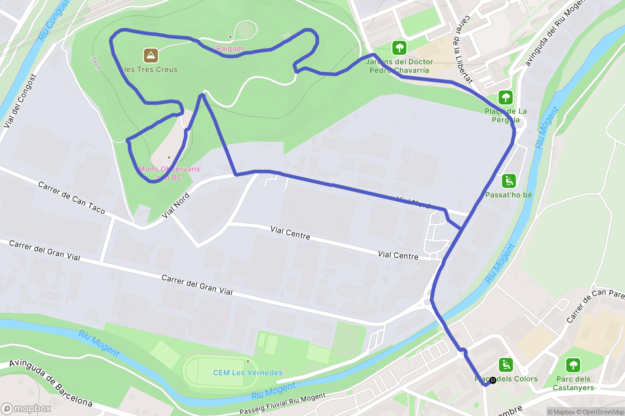 Montornès del Vallès : carte du parcours de randonnée - Spain