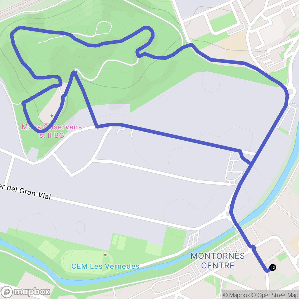 Montornès del Vallès : carte du parcours de randonnée - Spain