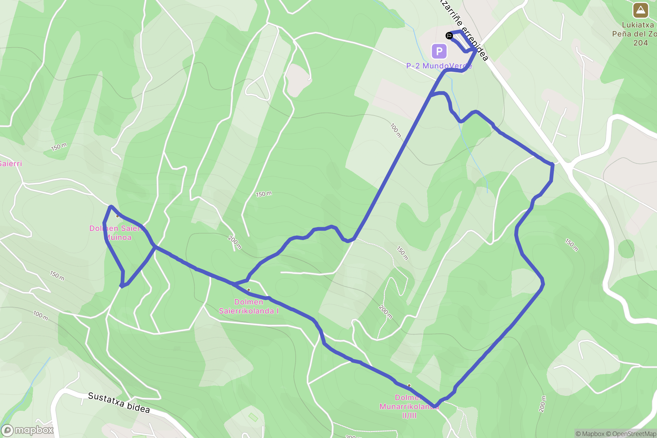 Sopela : carte du parcours de randonnée - Spain