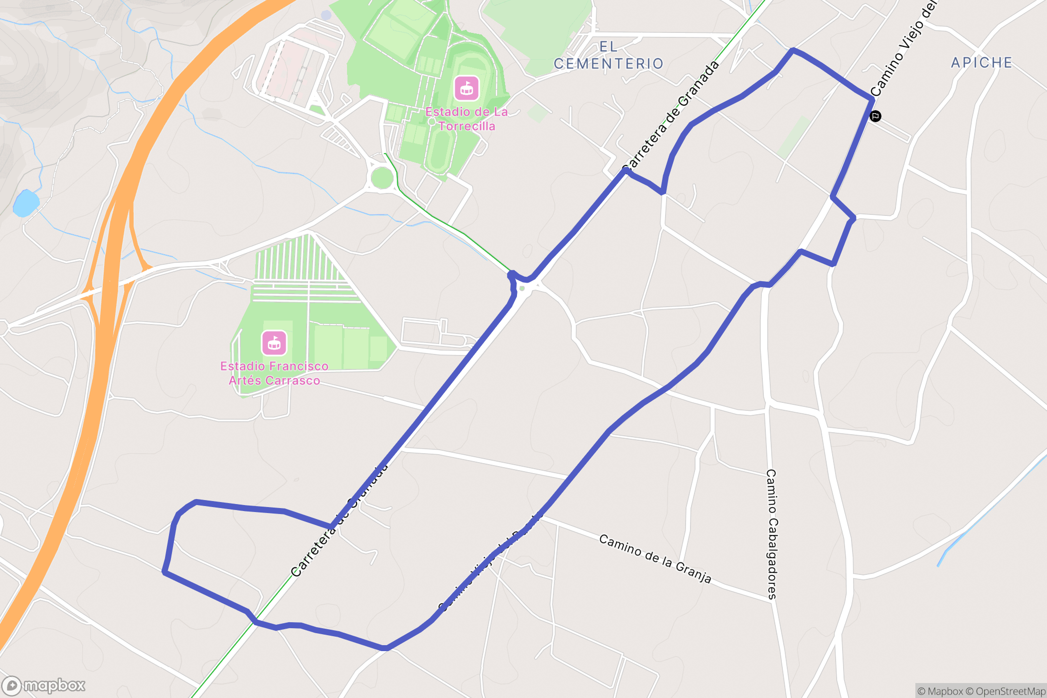 Lorca : carte du parcours de randonnée - Spain