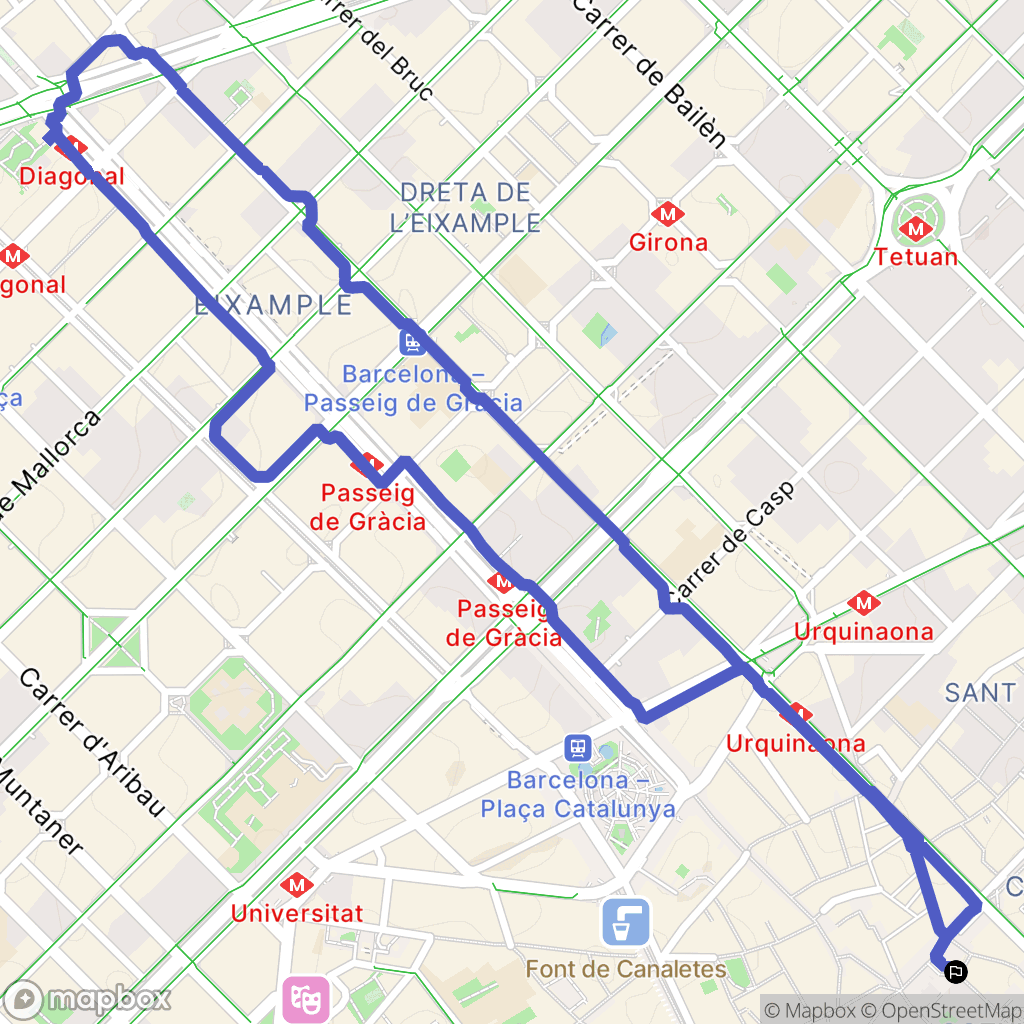 Barcelona : carte du parcours de randonnée - Spain
