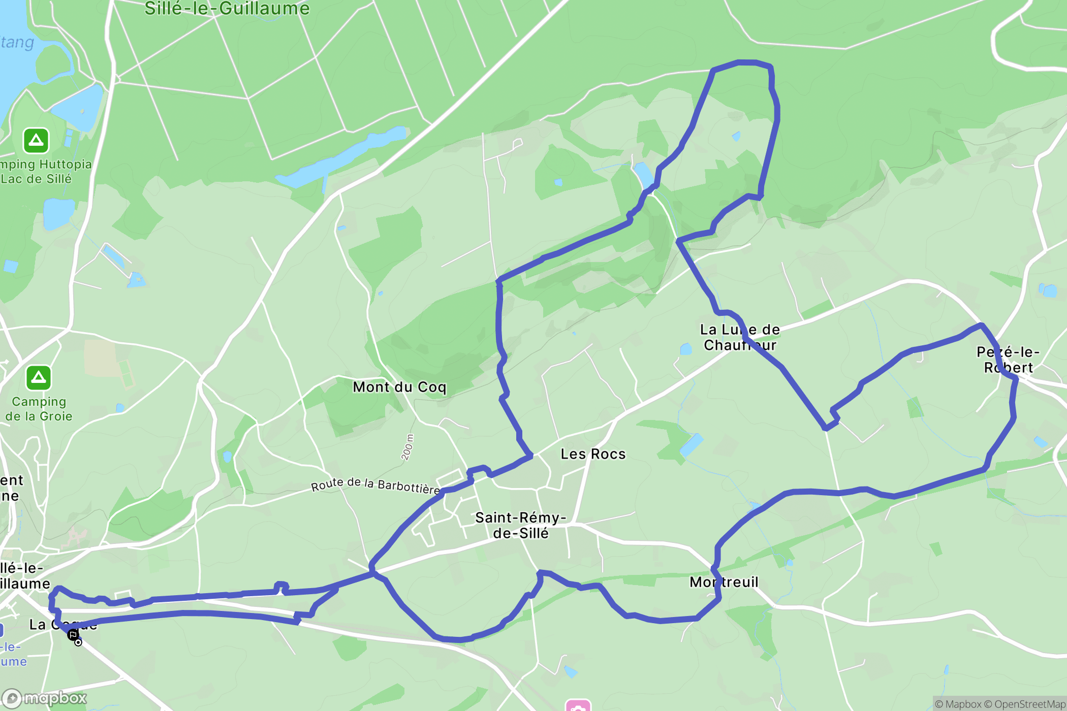Saint-Rémy-de-Sillé : carte du parcours de randonnée - France
