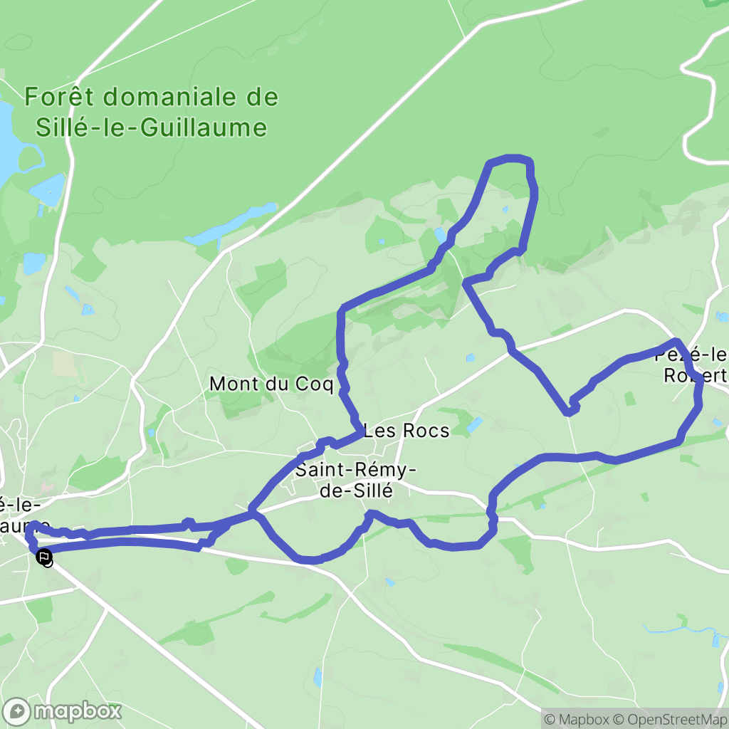 Saint-Rémy-de-Sillé : carte du parcours de randonnée - France