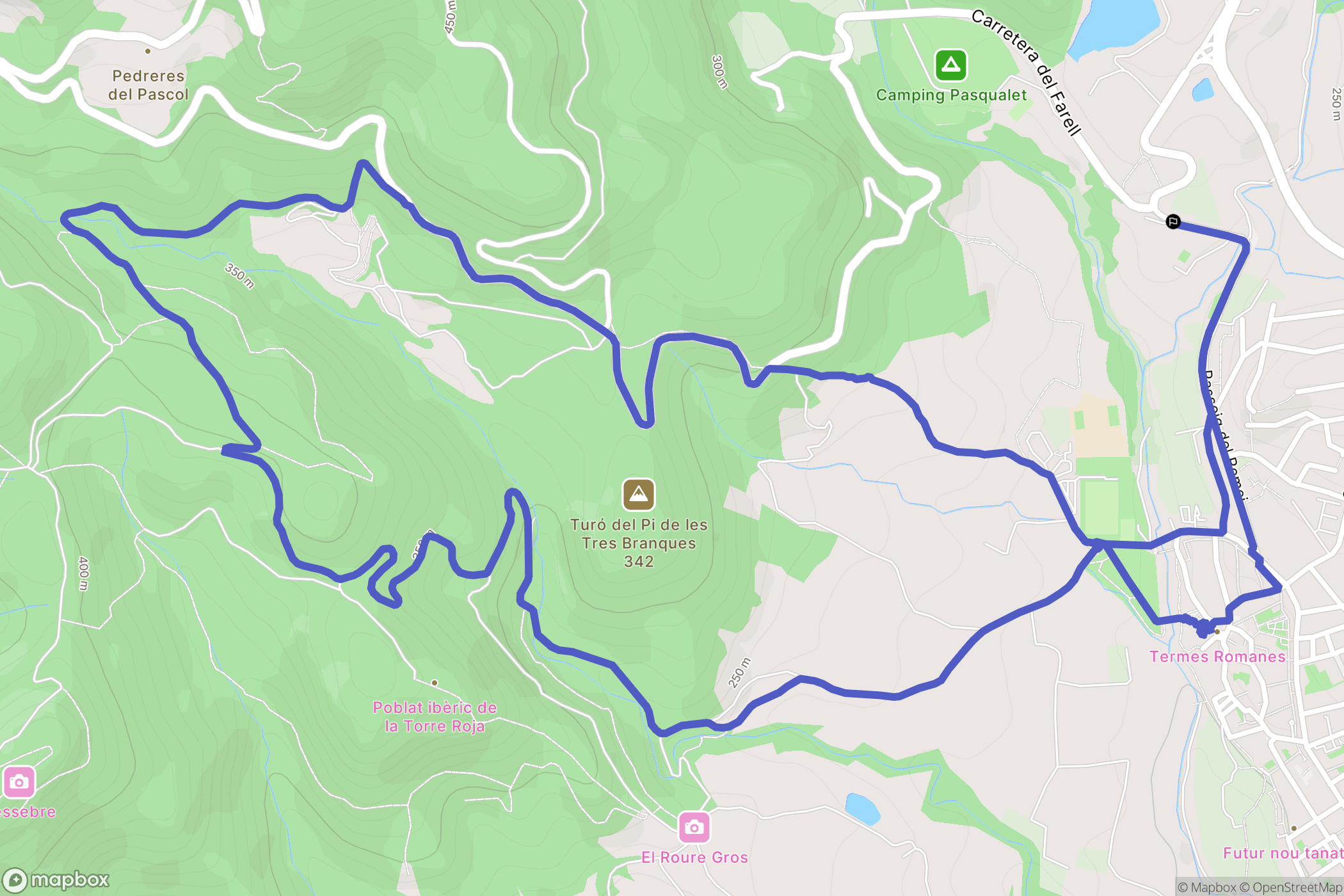 : carte du parcours de randonnée - Spain