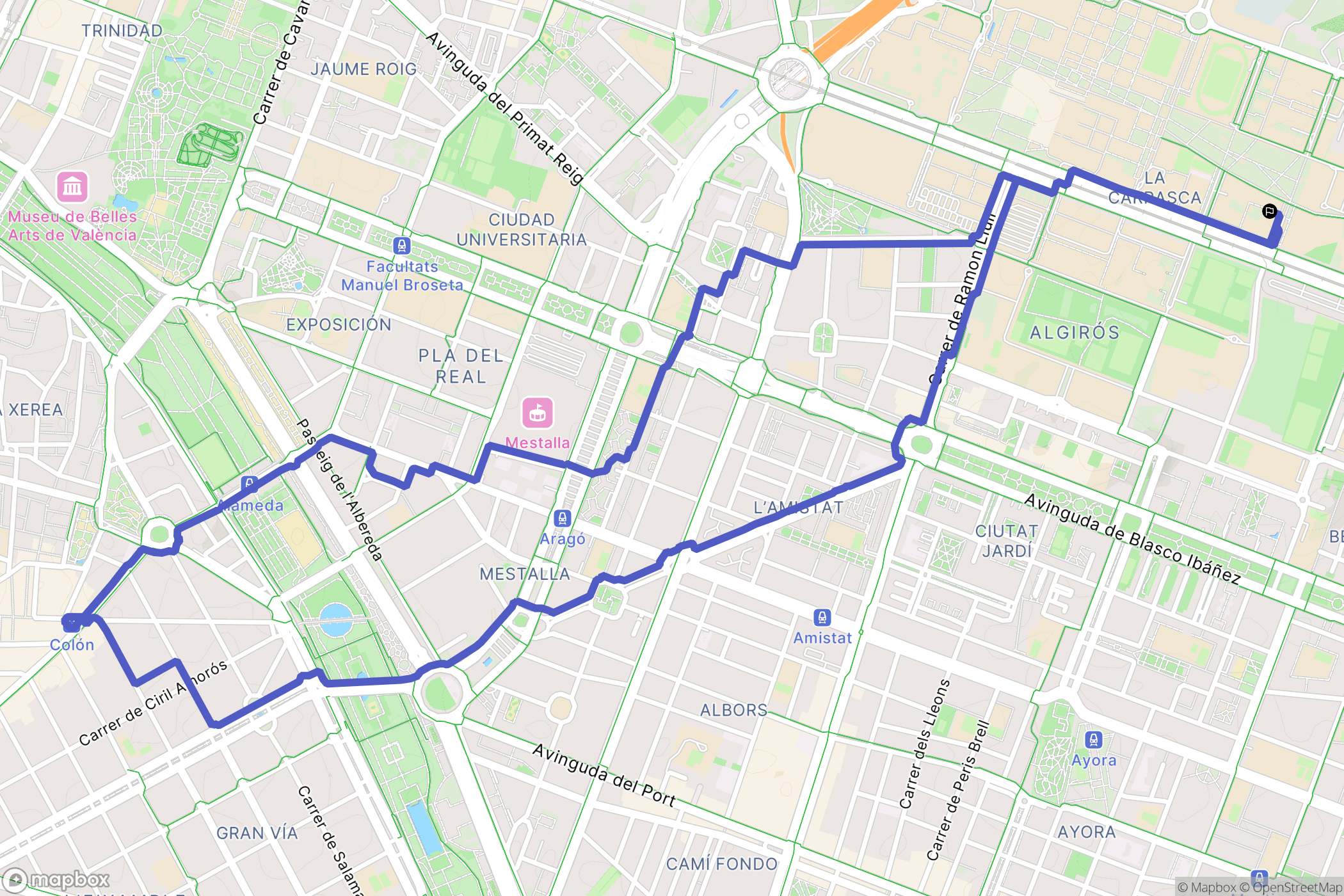 Valencia : carte du parcours de randonnée - Spain