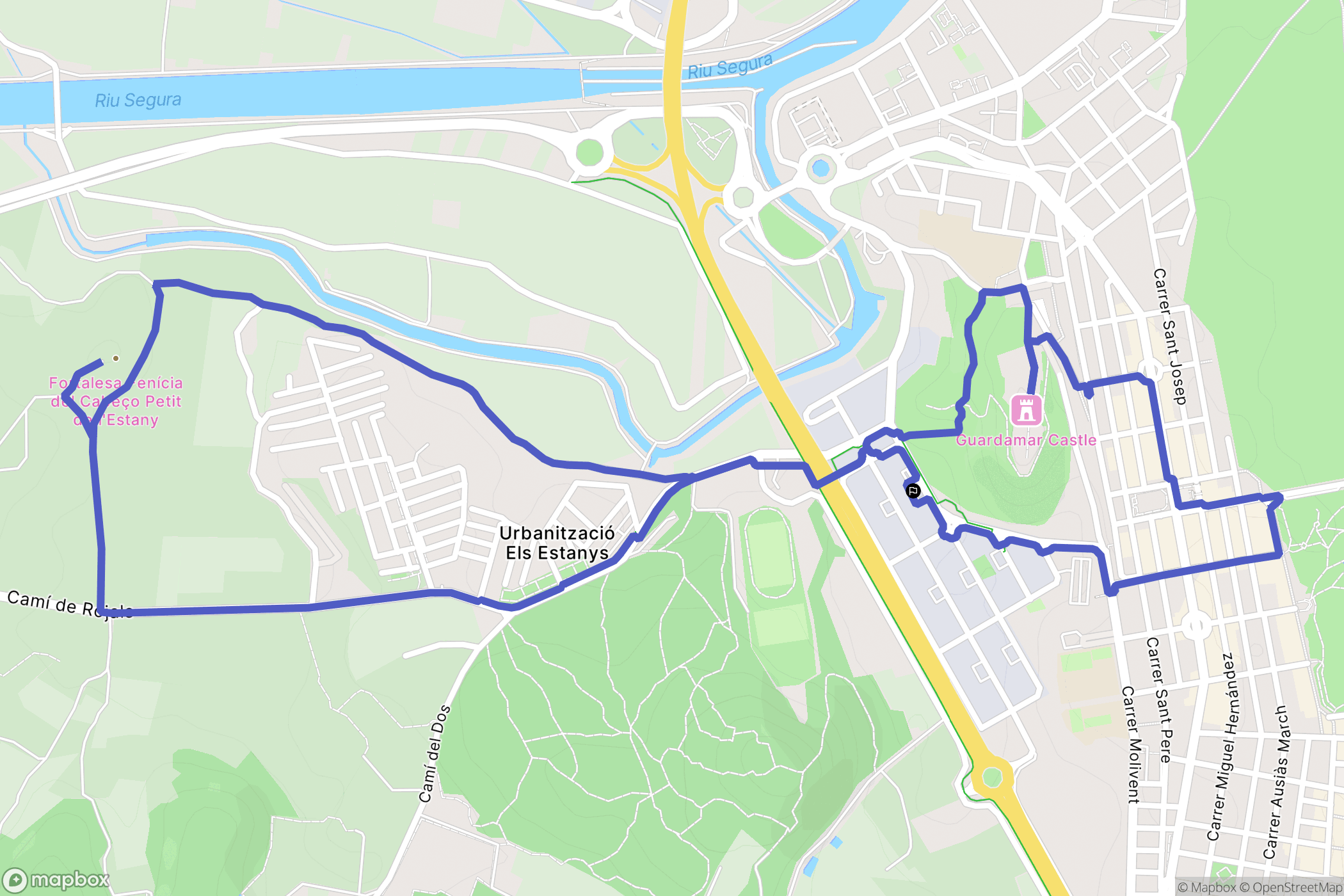 Guardamar del Segura : carte du parcours de randonnée - Spain