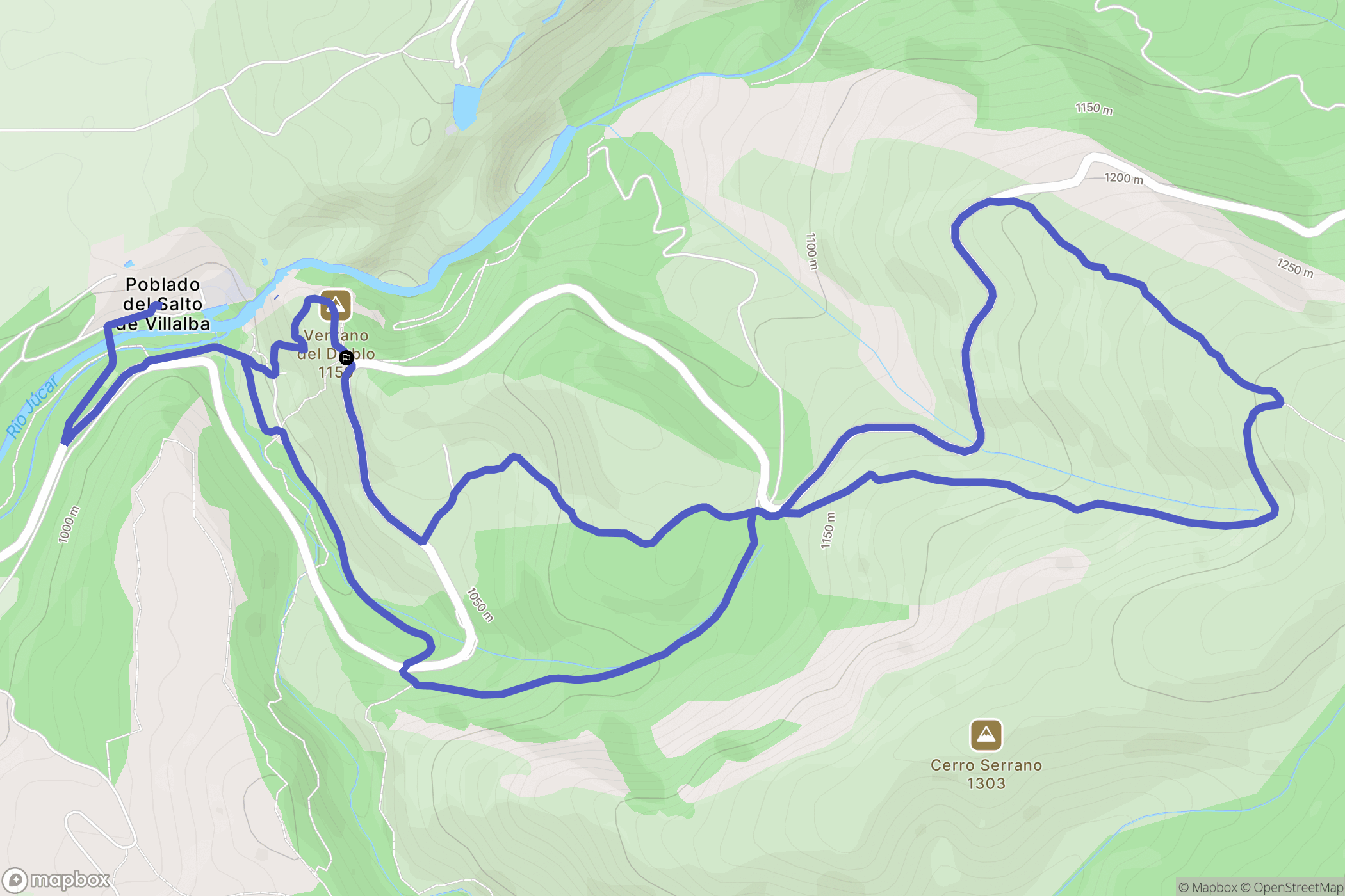 Villalba de la Sierra : carte du parcours de randonnée - Spain