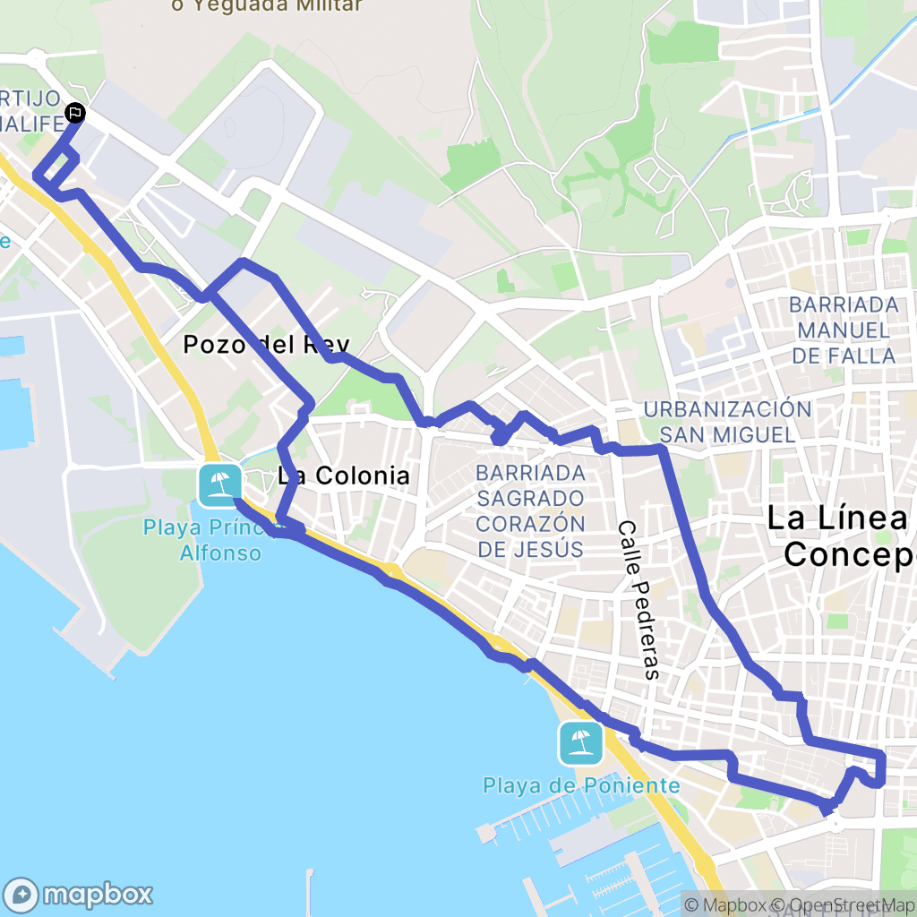 Campamento : carte du parcours de randonnée - Spain