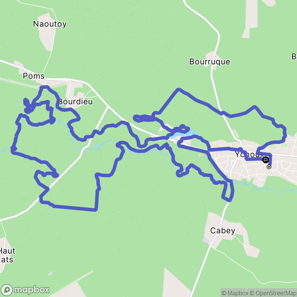 Ychoux : carte du parcours de randonnée - France