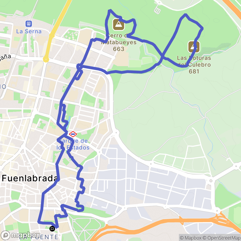 Fuenlabrada : carte du parcours de randonnée - Spain
