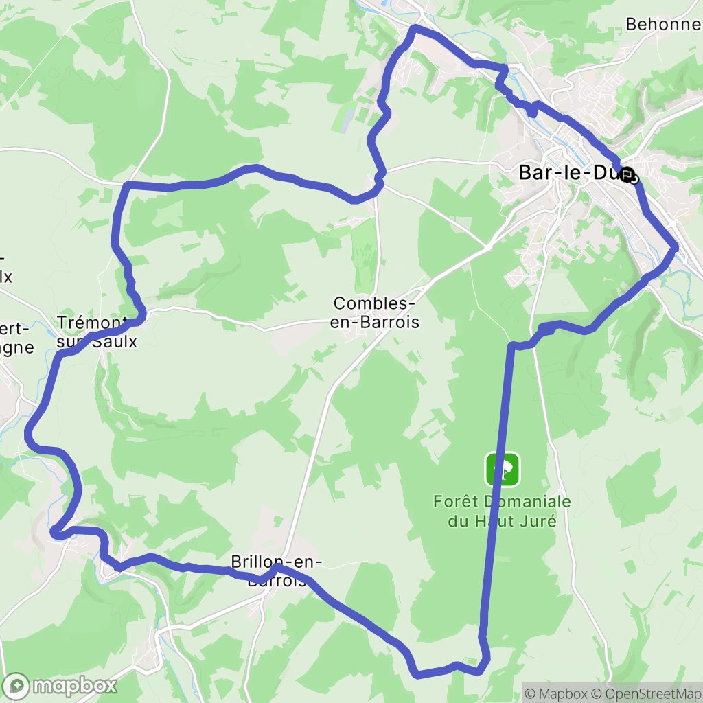 Bar-le-Duc : carte du parcours de randonnée - France