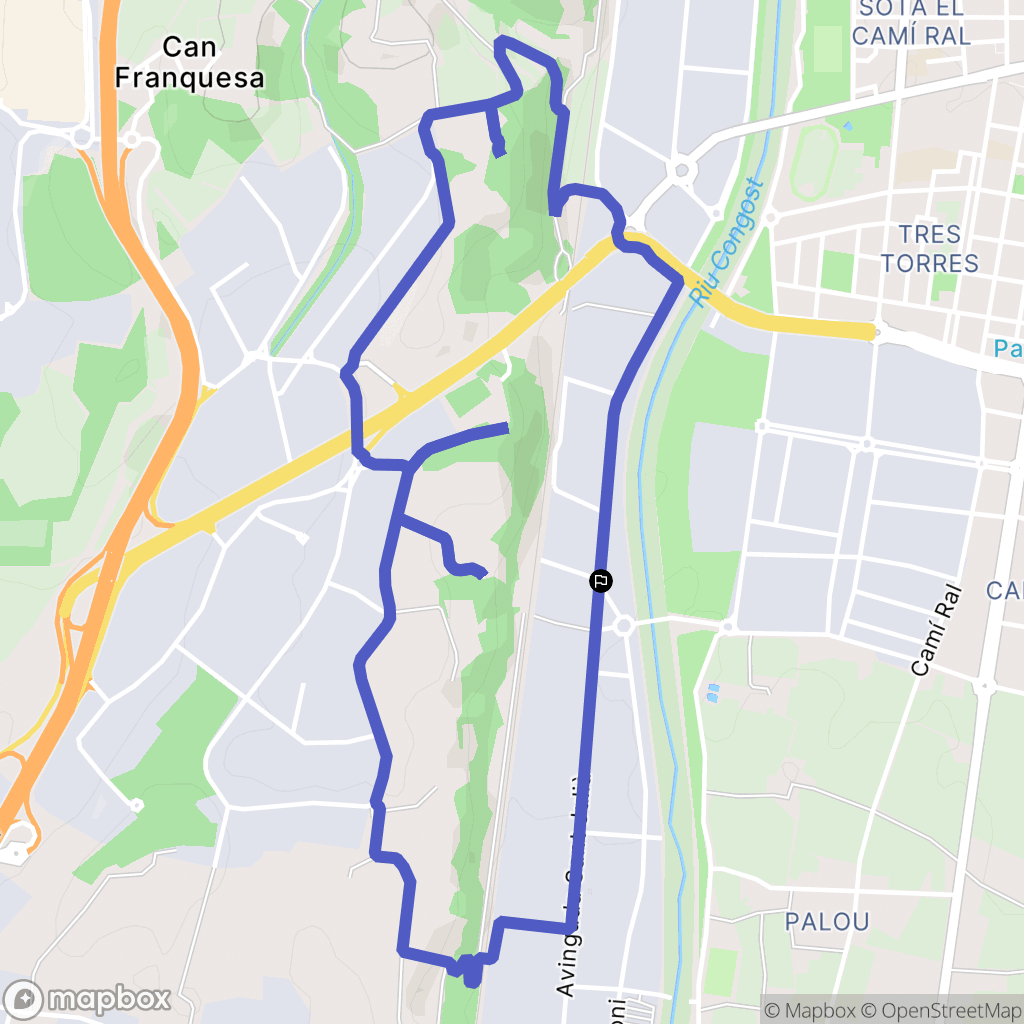 Granollers : carte du parcours de randonnée - Spain