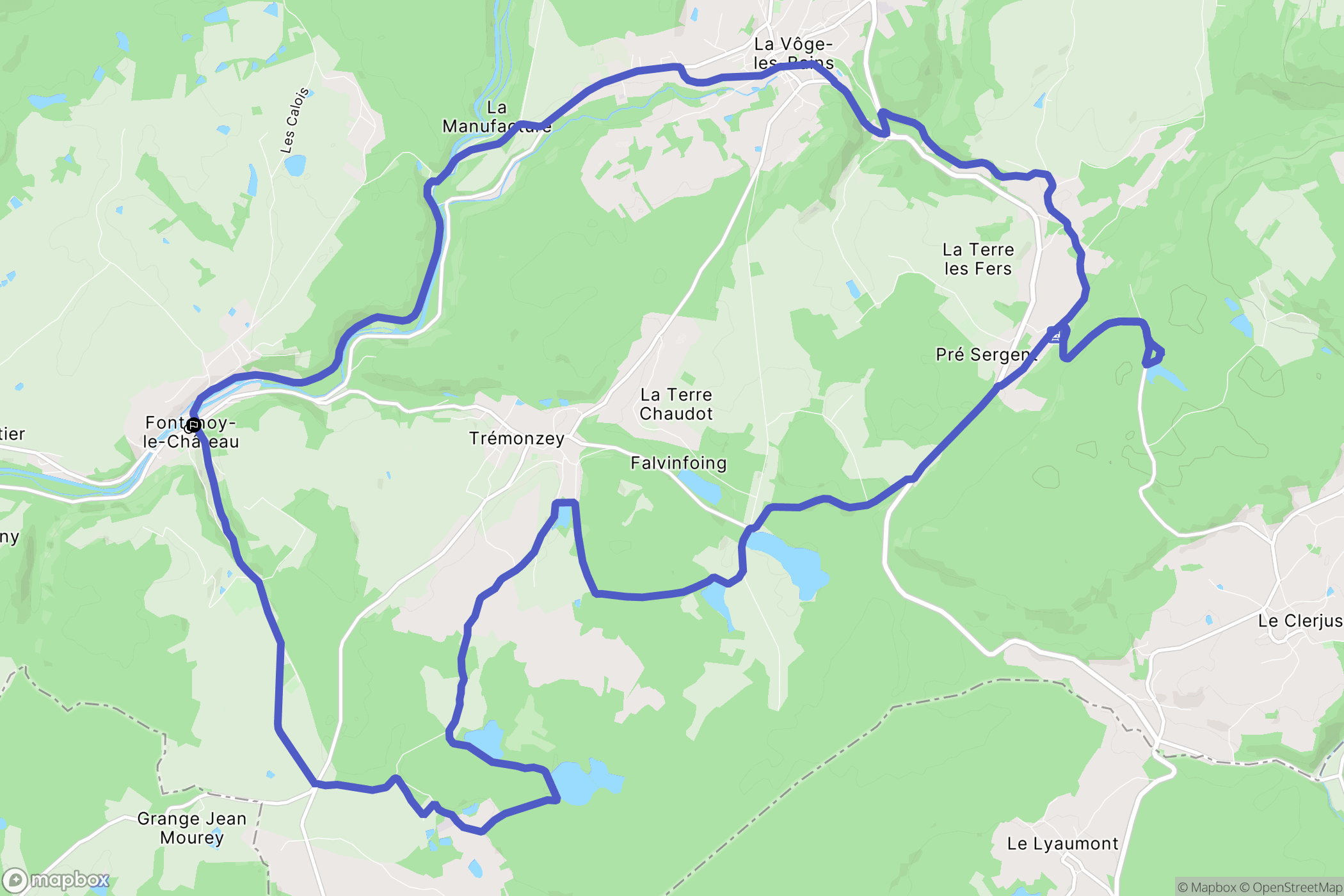 Fontenoy-le-Château : carte du parcours de randonnée - France