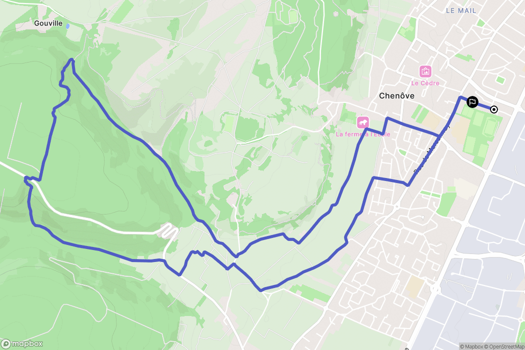 Chenôve : carte du parcours de randonnée - France