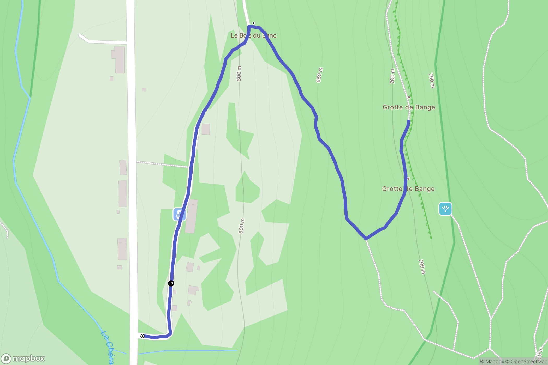 Allèves : carte du parcours de randonnée - France