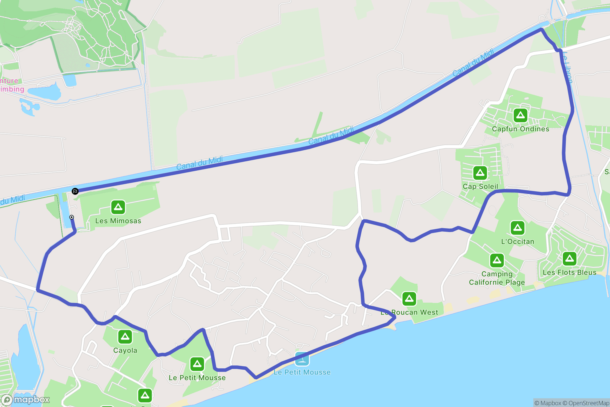 Portiragnes : carte du parcours de randonnée - France