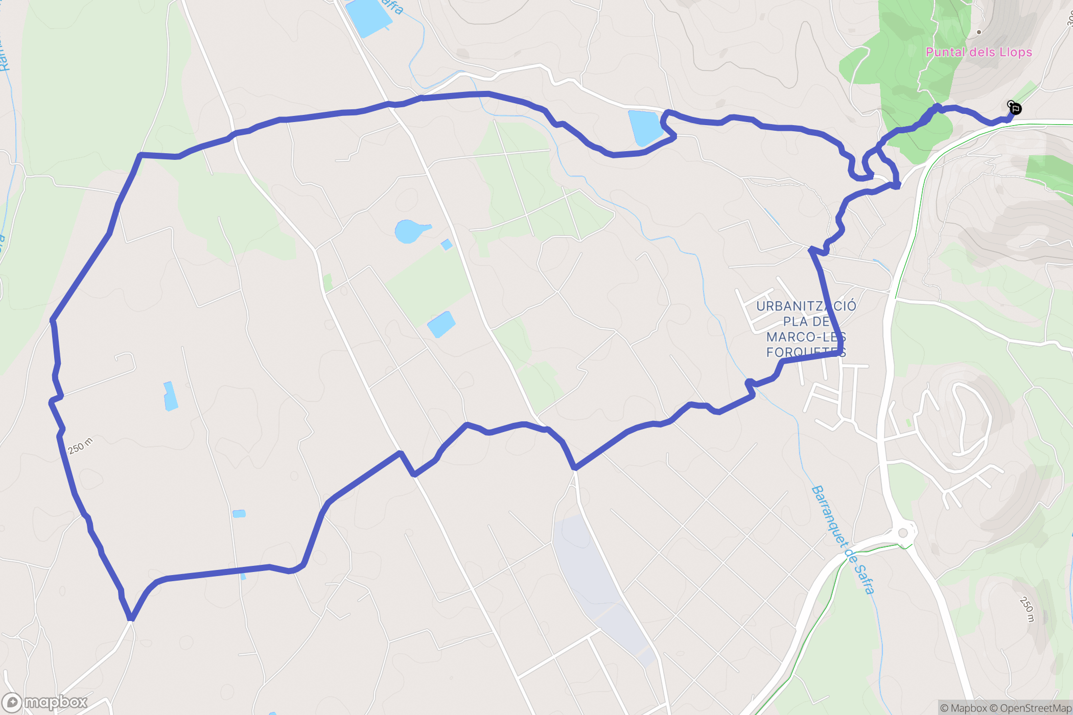 Olocau : carte du parcours de randonnée - Spain