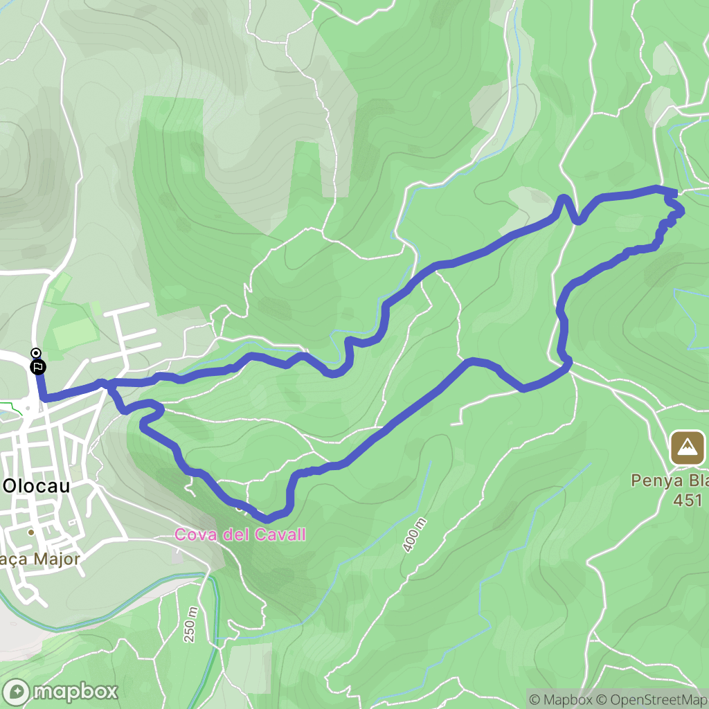 Olocau : carte du parcours de randonnée - Spain