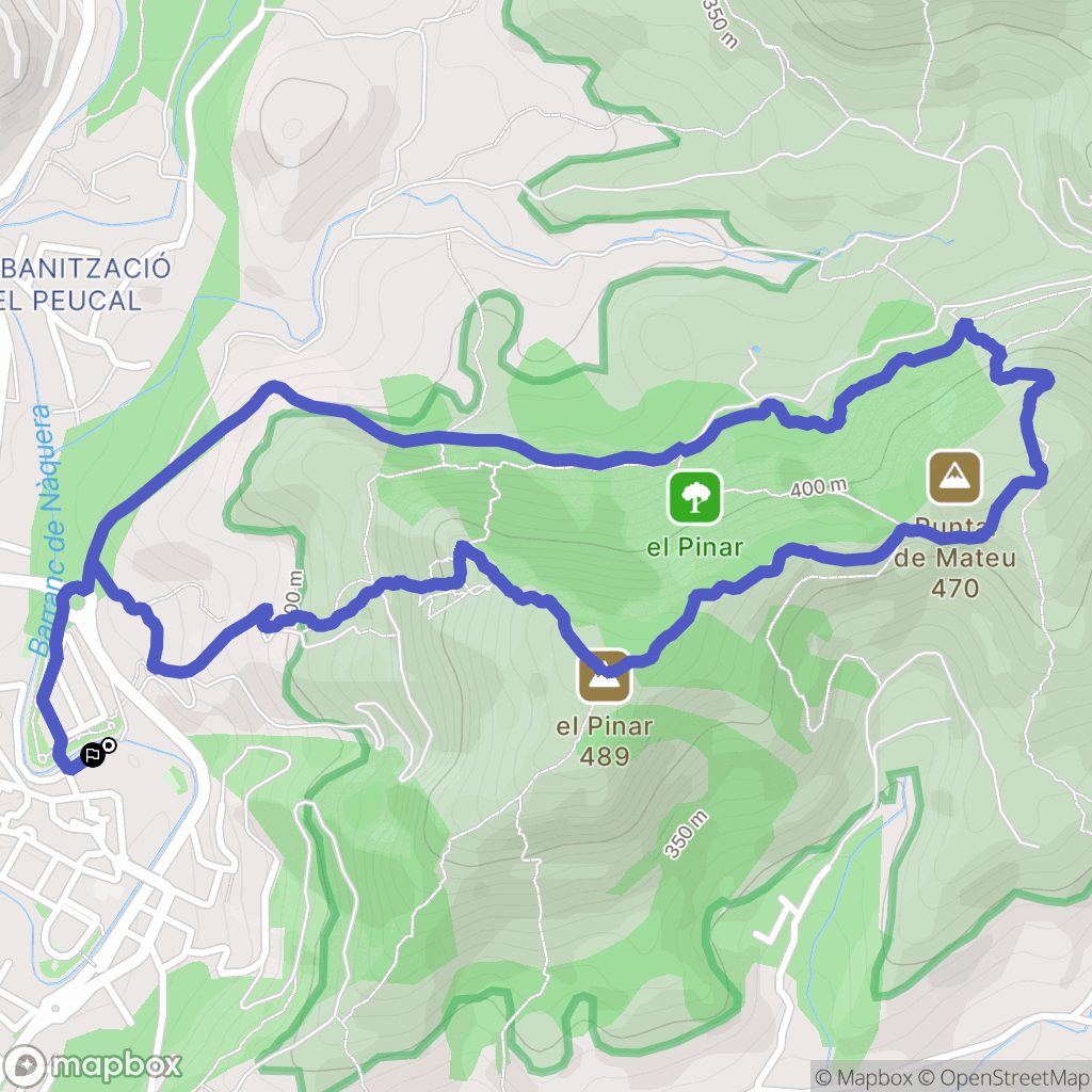 Náquera : carte du parcours de randonnée - Spain