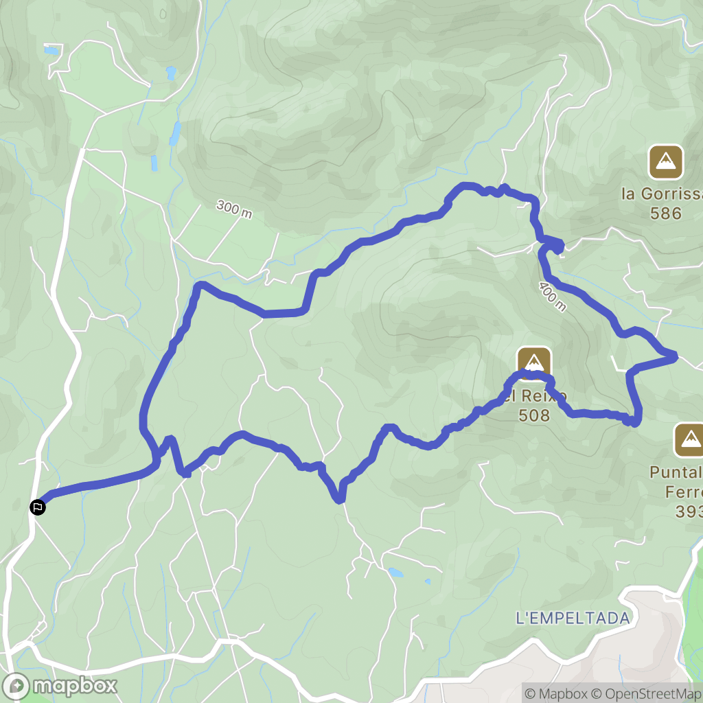 Portaceli : carte du parcours de randonnée - Spain